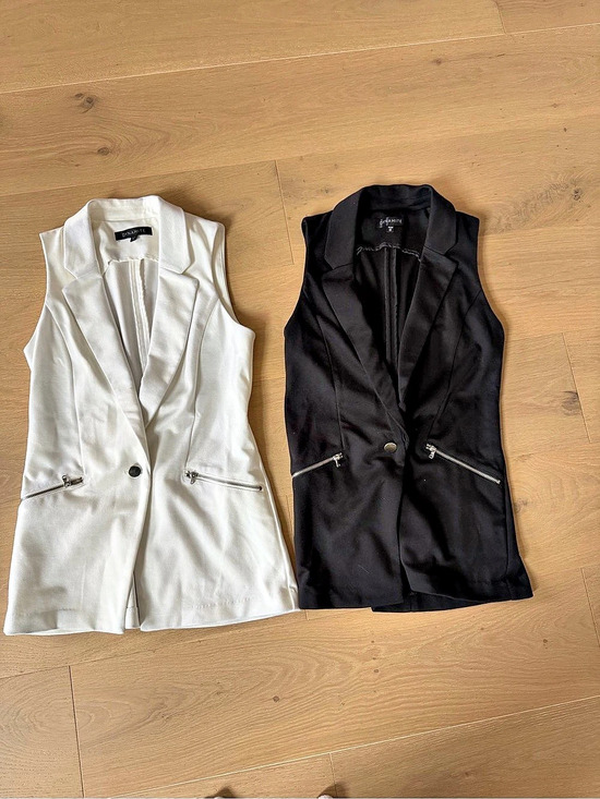 Dynamite Jackets & Blazers - Dynamite Sleeveless Blazer Vests White & Black Size XS